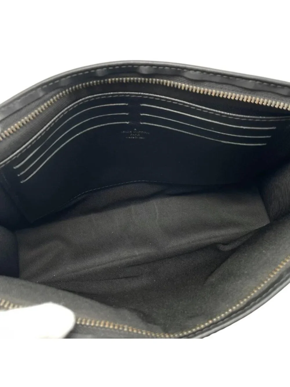 Louis Vuitton Clutch Pochette Voyage Monogram Eclipse Reverse Gray